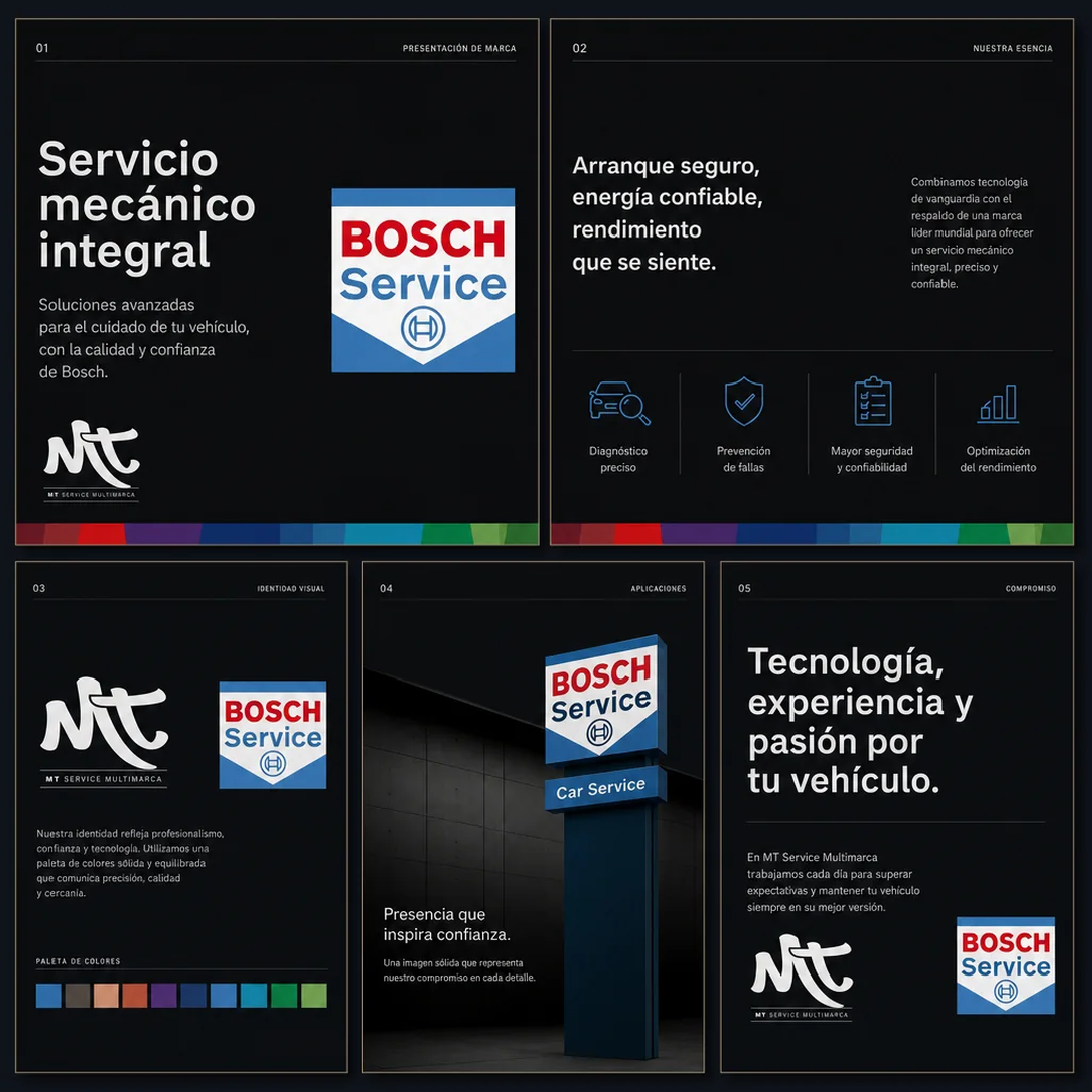 Presentación de la identidad de marca de MT Multimarca, servicio Bosch Car Service