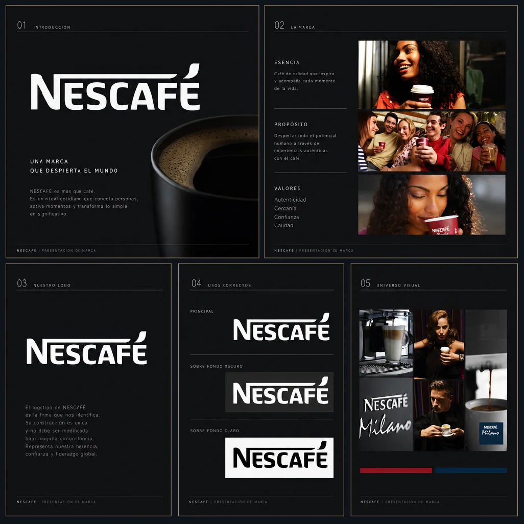 Presentación de la identidad de marca de Nescafé